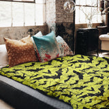 Set de ropa de cama con manta terapéutica amarillo murciélago
