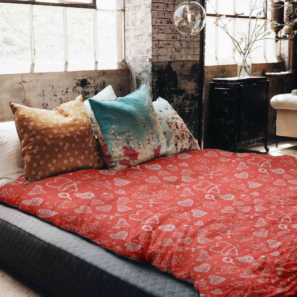 Funda de algodón para manta térmica Amor y flecha de amor