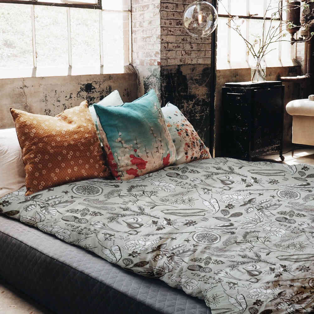 Set de ropa de cama y mantas terapéuticas gris especia