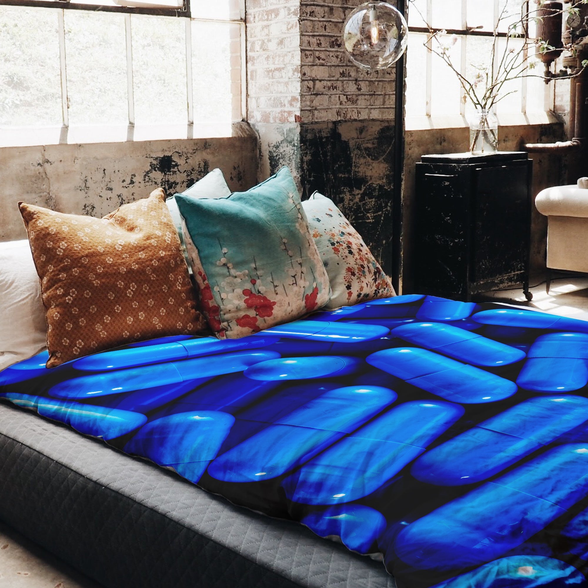 Manta terapéutica original - Funda de algodón azul Tabletten