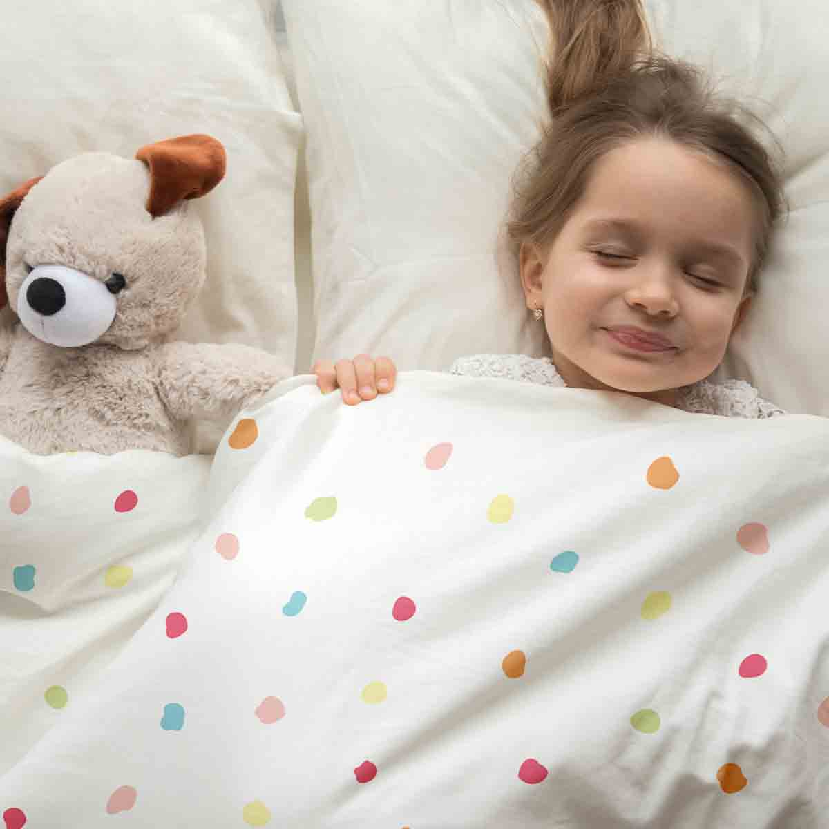 Set de ropa de cama con mantas terapéuticas puntos coloridos