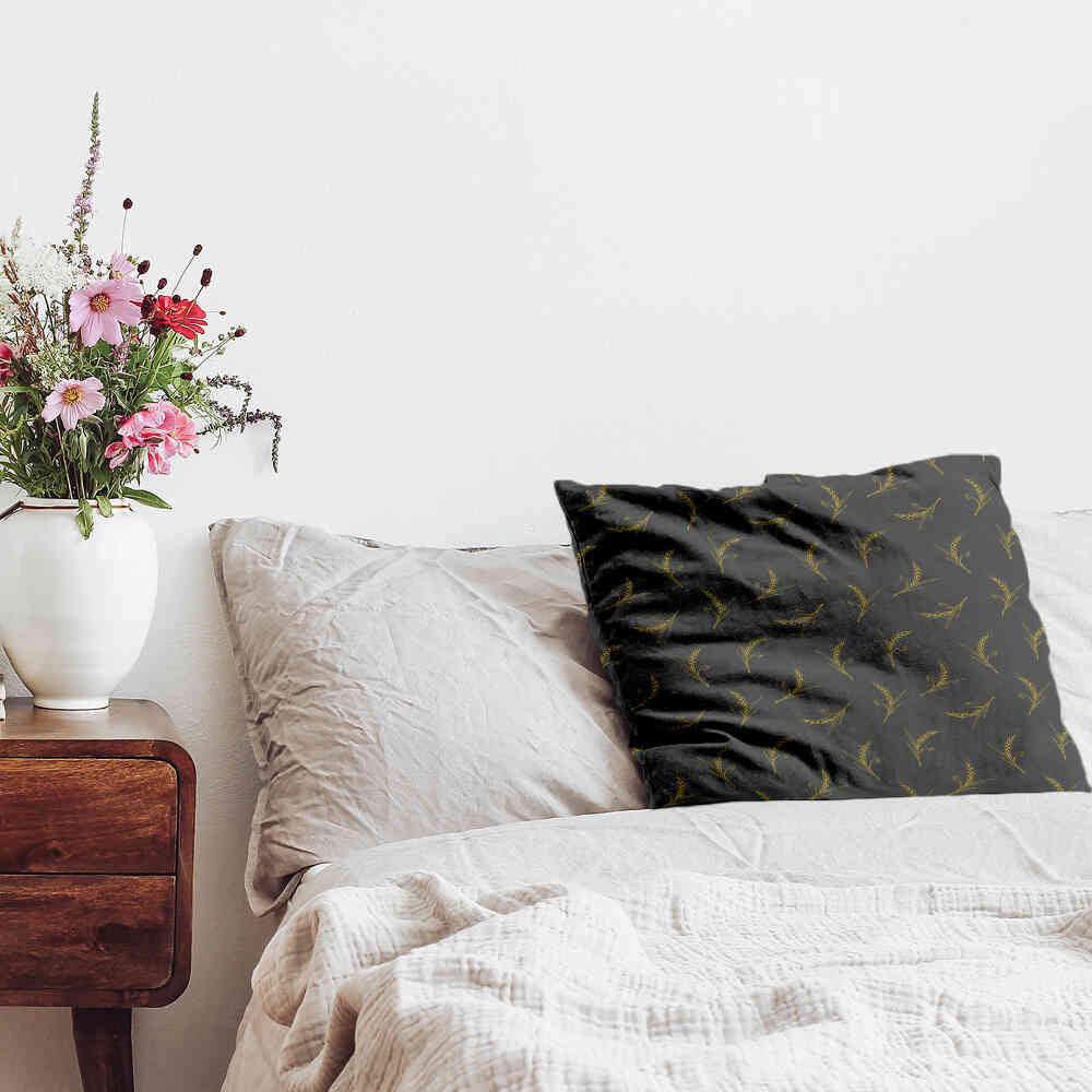 Almohada de salud gris con trigo