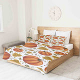 Manta terapéutica original - Funda de algodón blanca con grandes calabazas