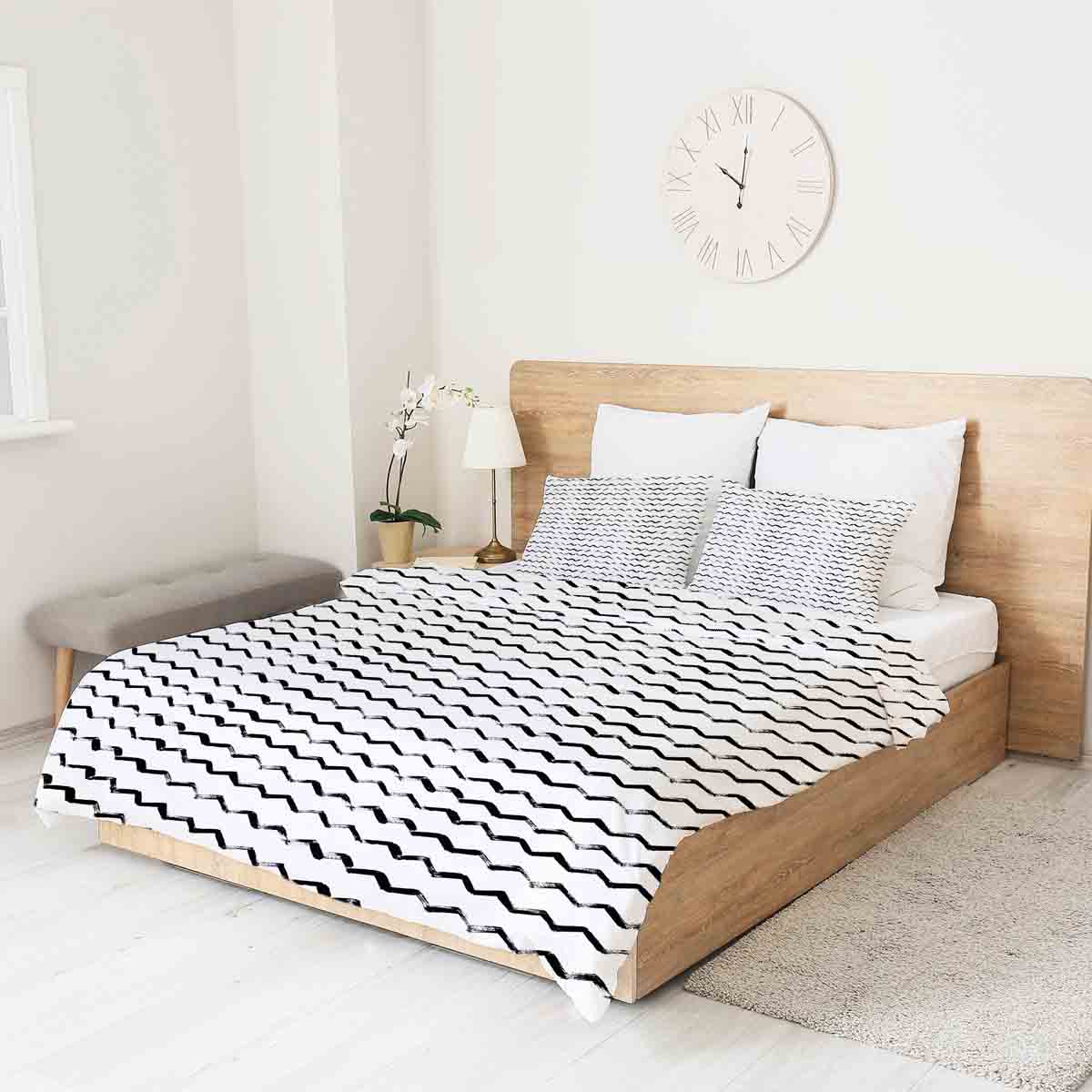 Set de ropa de cama con manta terapéutica blanca ZickZack