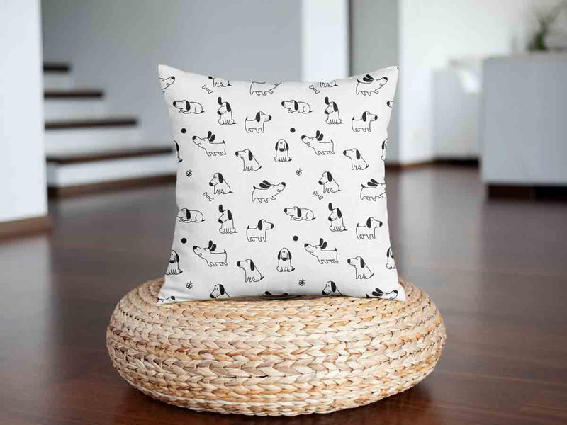 Almohada de salud blanca con perros