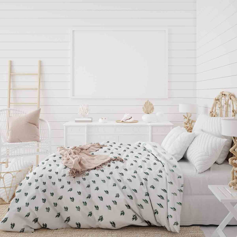 Juego de ropa de cama con mantas terapéuticas y ramas de muérdago