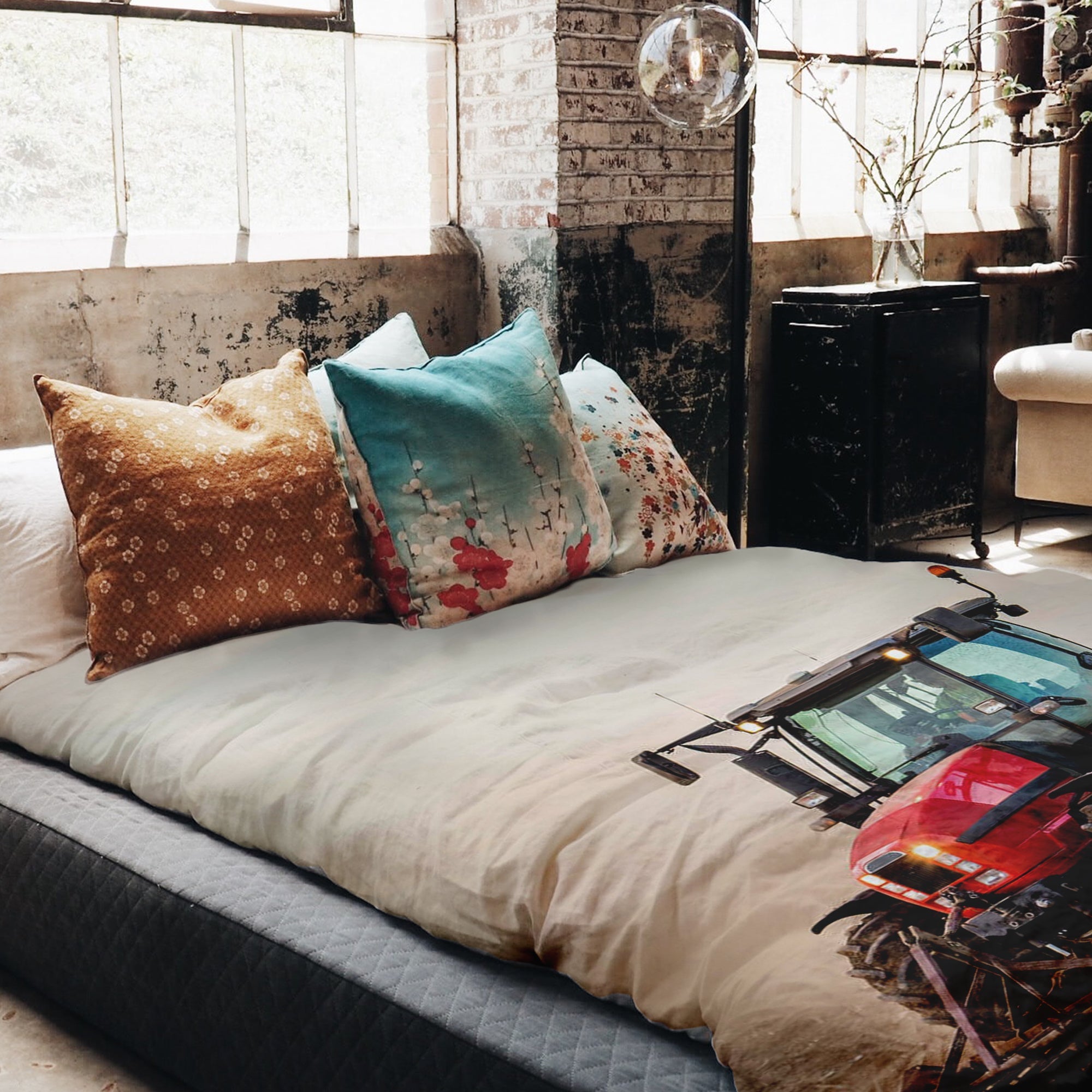 Set de ropa de cama con manta terapéutica y gran tractor