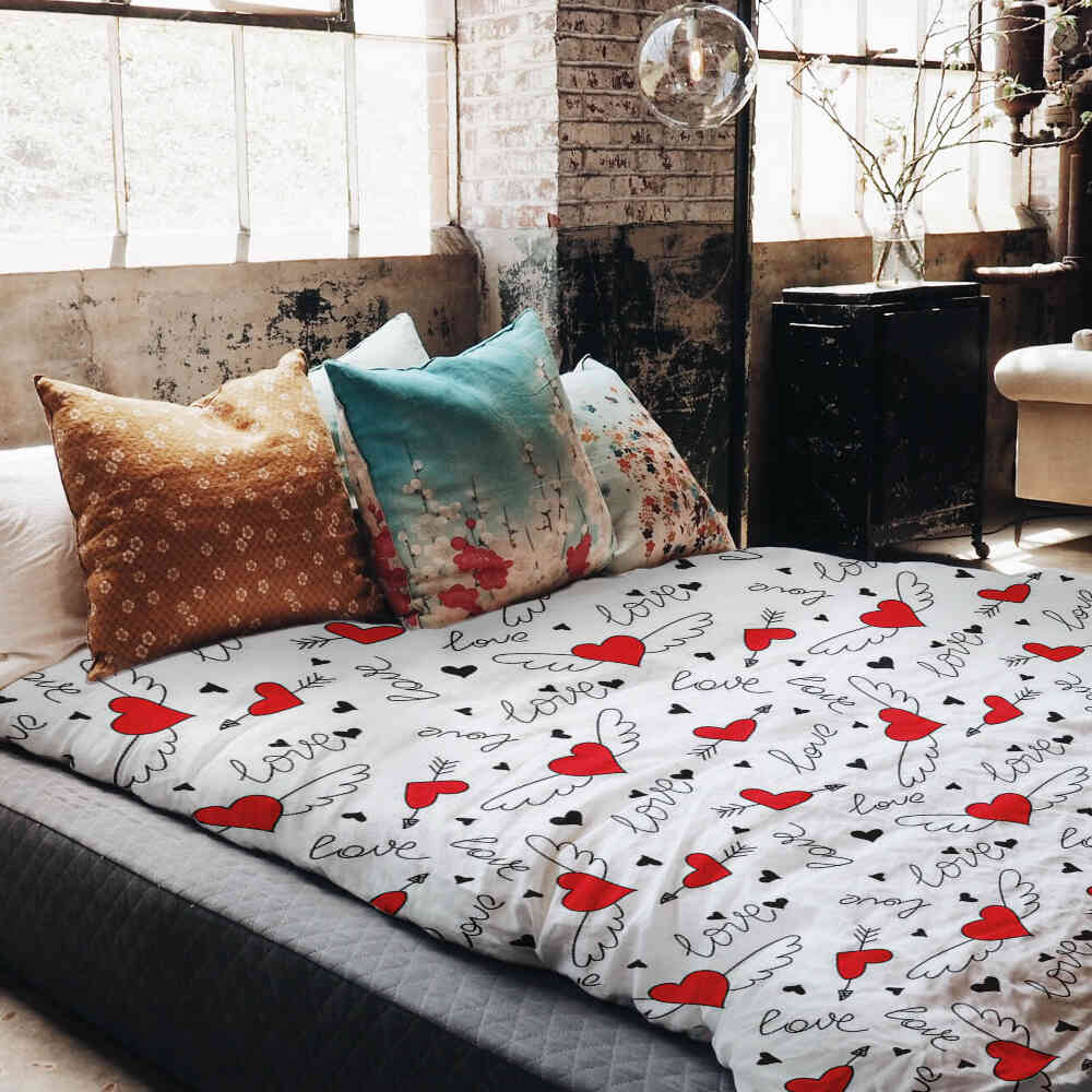 Set de ropa de cama con manta terapéutica Amor da alas