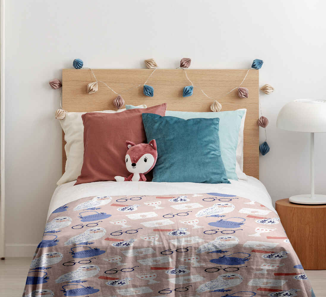 Juego de ropa de cama con manta terapéutica y búho de Harry