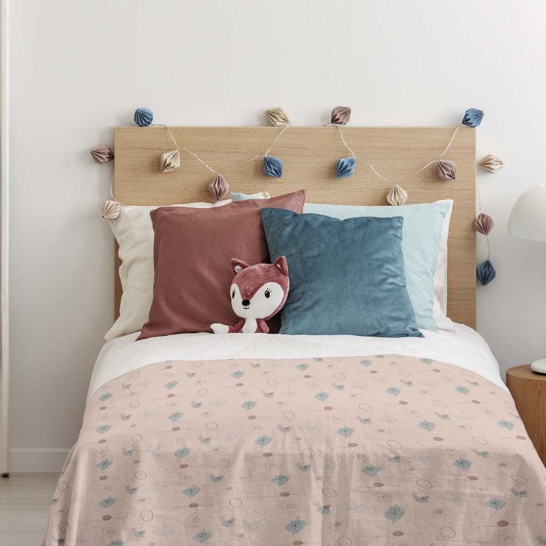 Manta terapéutica original - Funda de algodón rosa con plantas