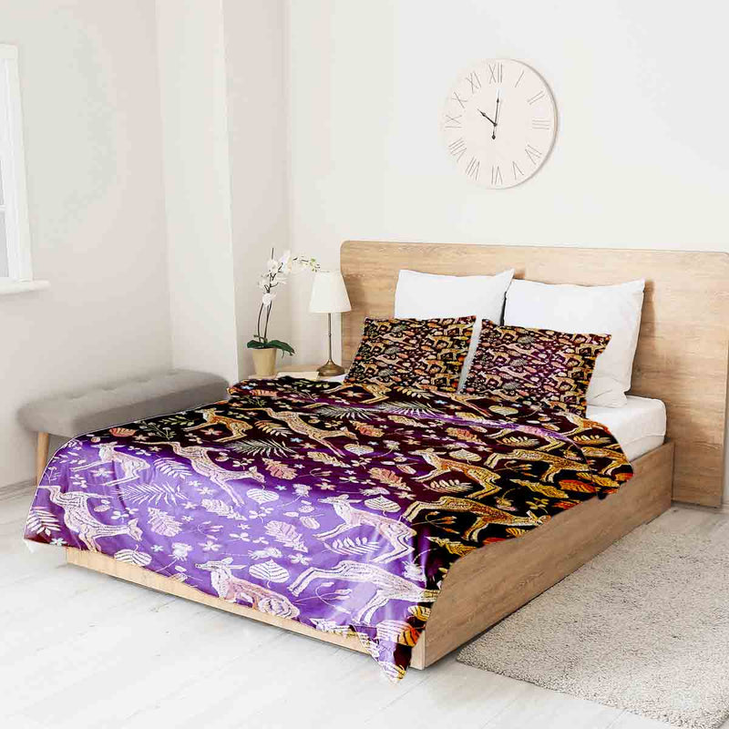Set de ropa de cama con manta terapéutica marrón con ciervo