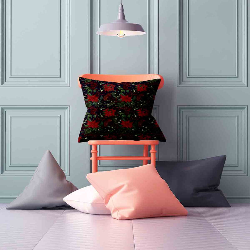 Almohada de salud con flor de Pascua roja