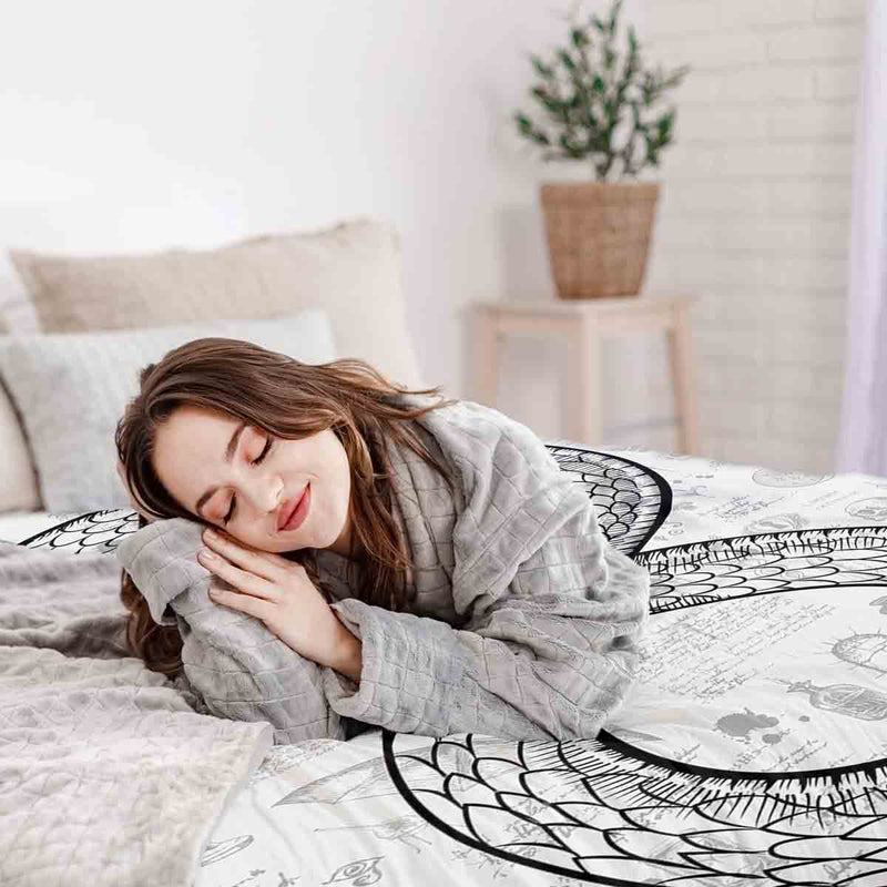 Juego de ropa de cama con manta terapéutica y motivo de serpiente