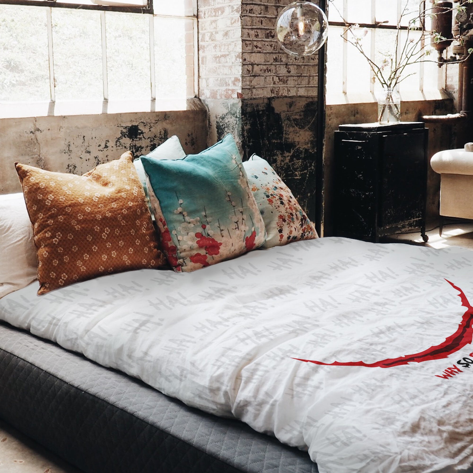 Set de ropa de cama con manta terapéutica blanca ¿Por qué tan serio?