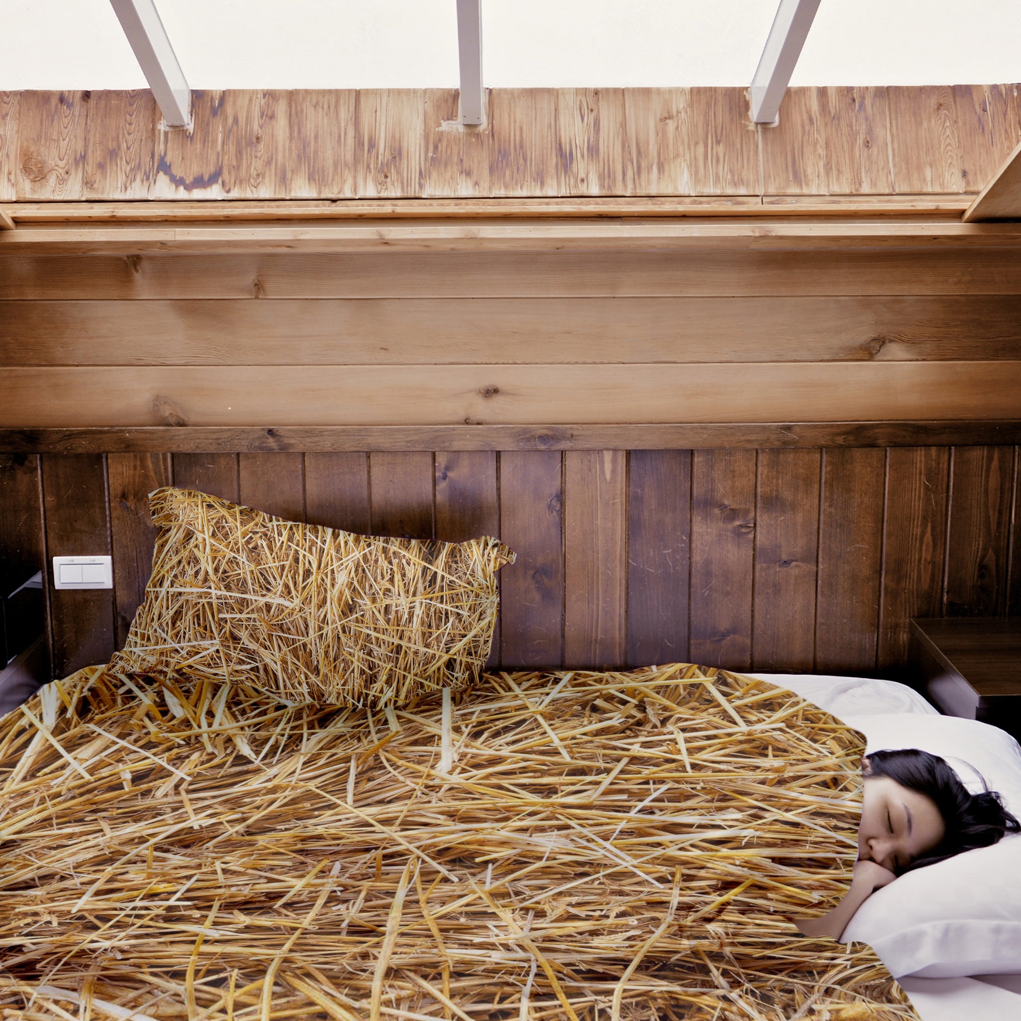 Juego de ropa de cama con mantas terapéuticas y heno
