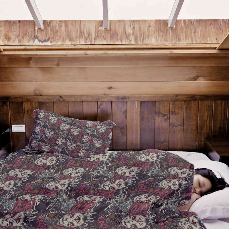 Set de ropa de cama con manta terapéutica Gato espeluznante