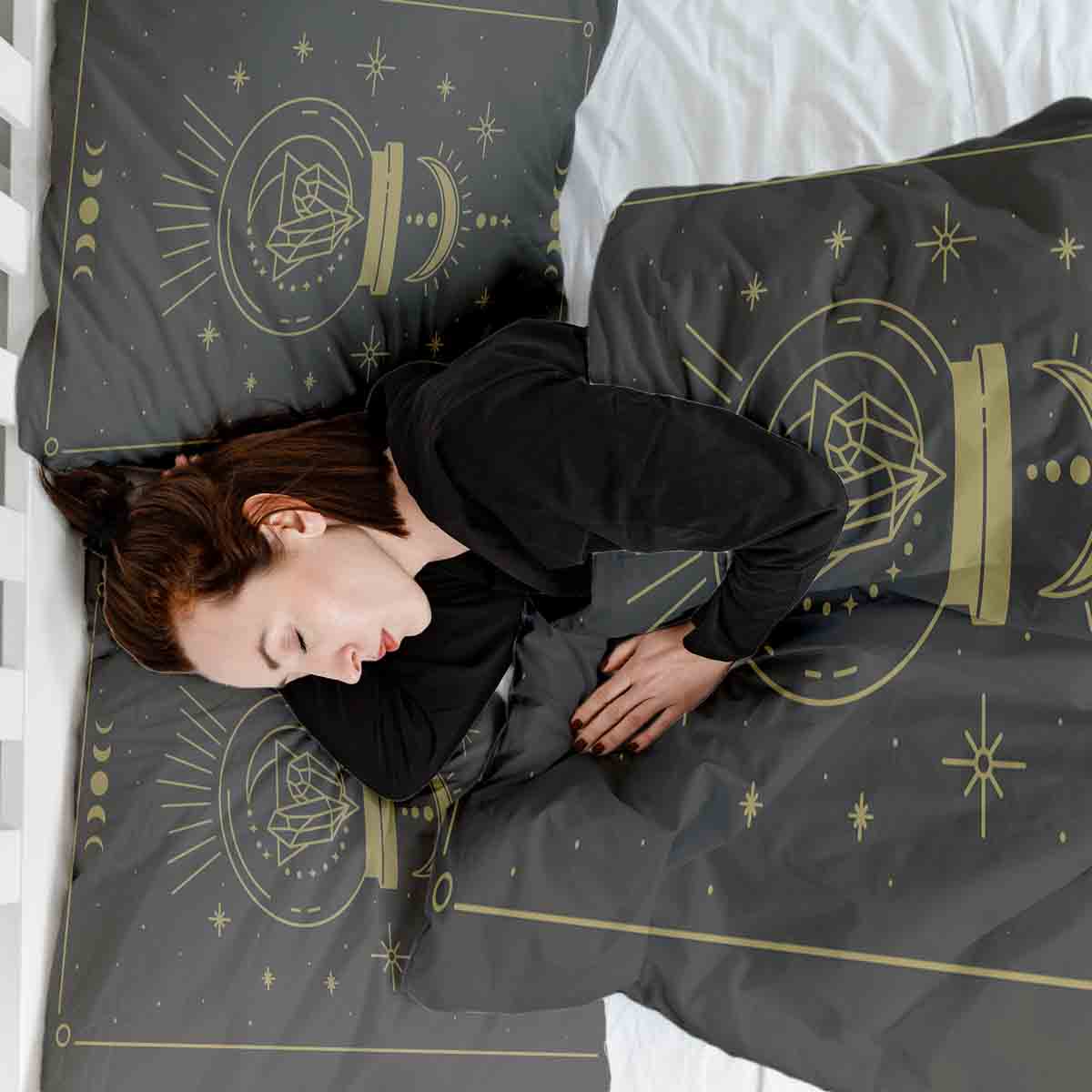 Juego de ropa de cama con manta terapéutica y bola de cristal