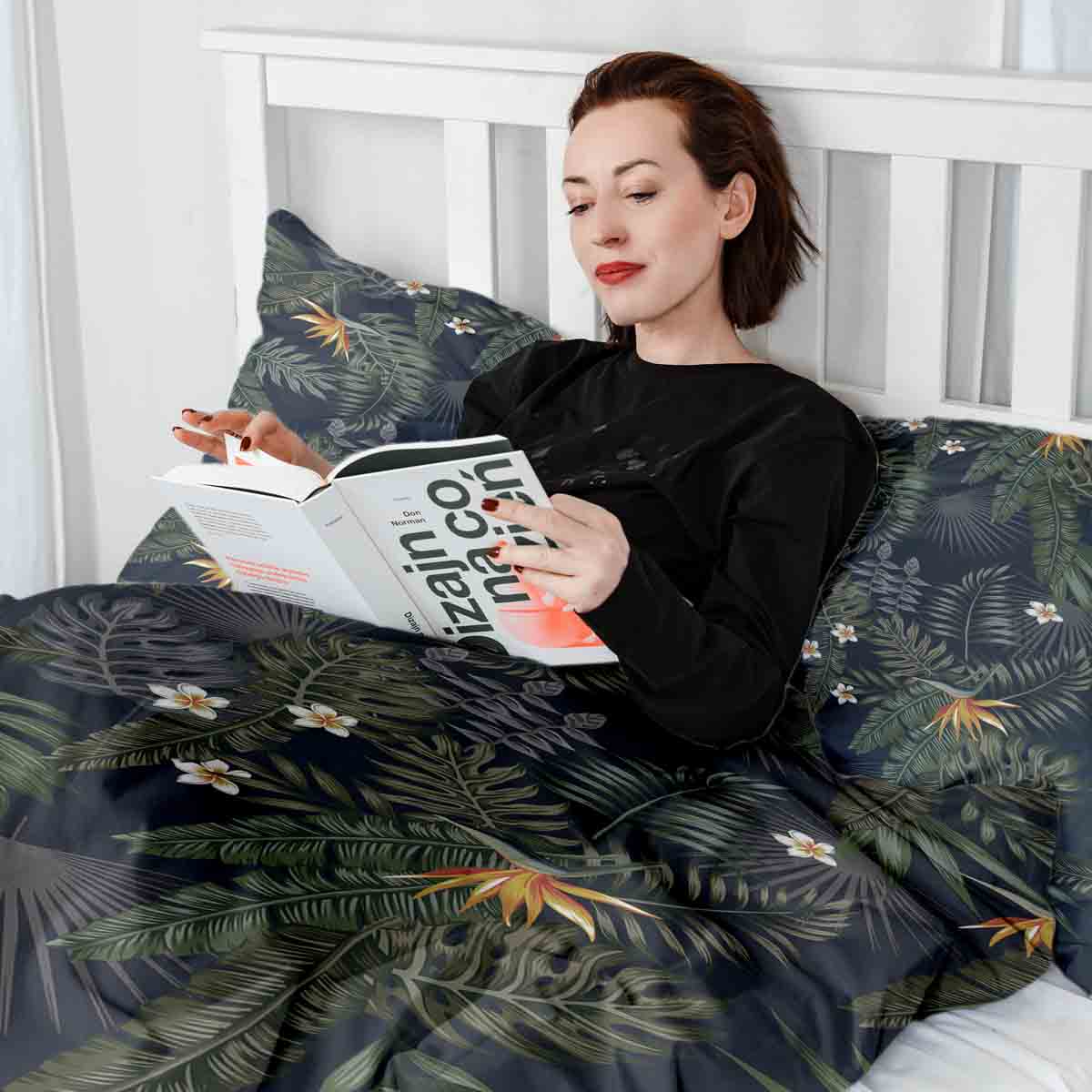 Set de ropa de cama con manta terapéutica Selva tropical