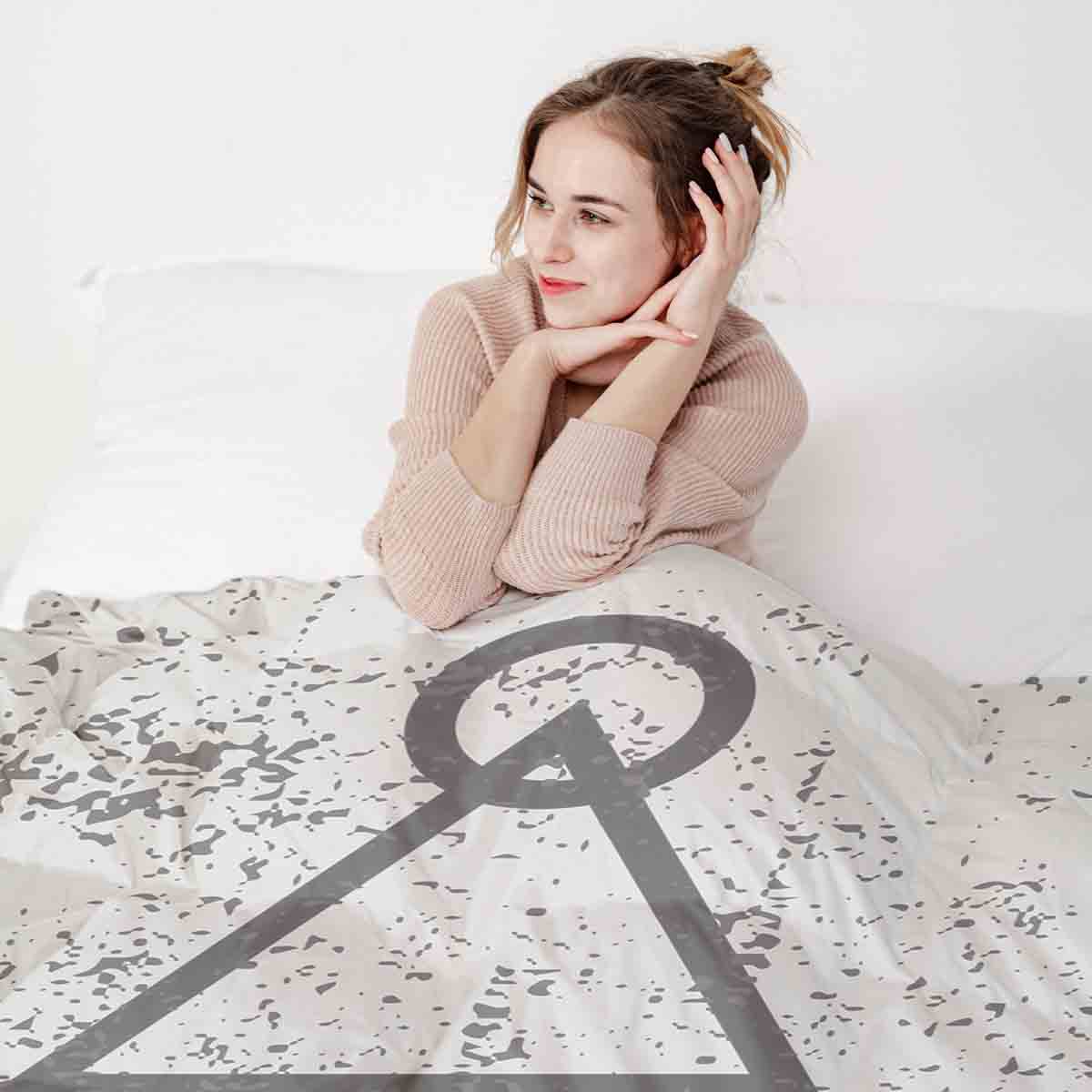 Set de ropa de cama con manta terapéutica blanco formas Dalgona