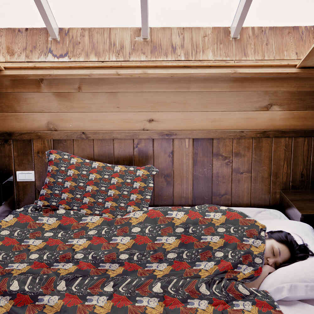 Set de ropa de cama con manta terapéutica Gato de la suerte