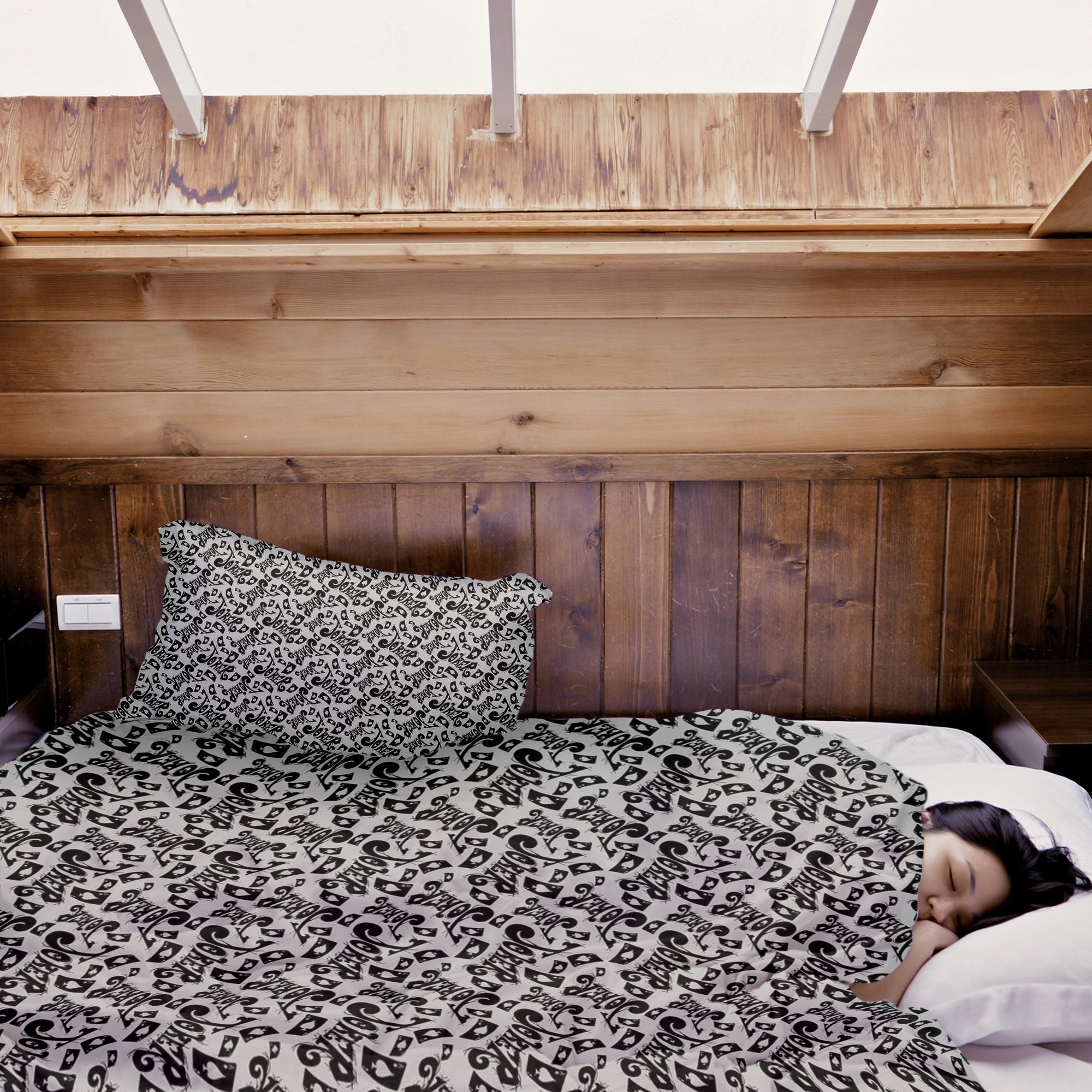 Juego de ropa de cama con manta terapéutica, inscripción en negro Joker