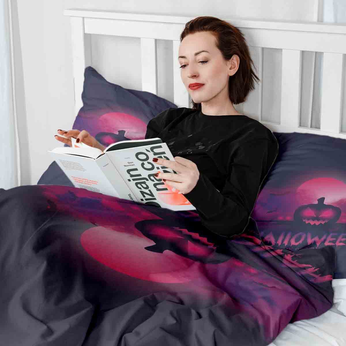 Juego de ropa de cama con manta terapéutica Trick or Treat