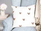 Almohada de salud blanca con corazones