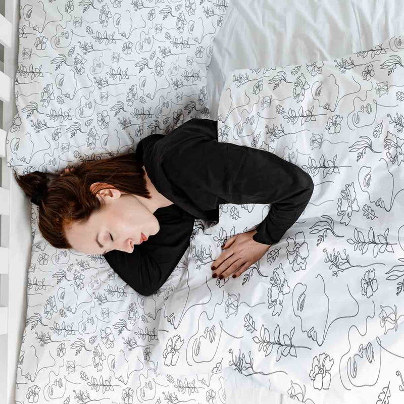 Juego de ropa de cama con manta terapéutica Boho flores