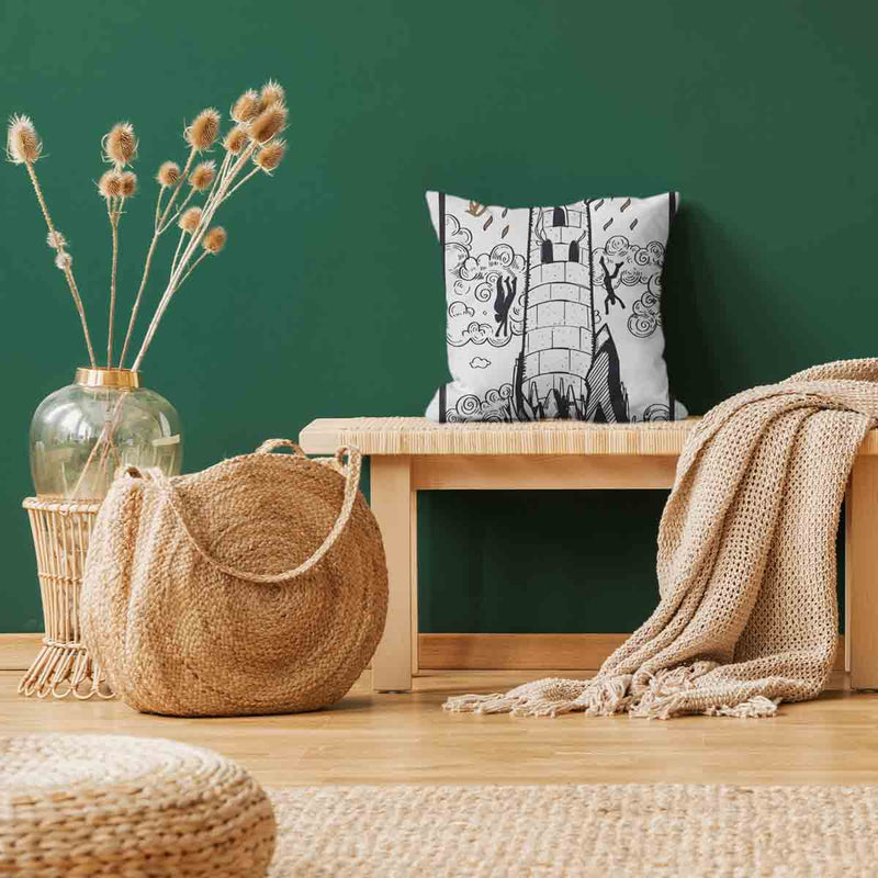Almohada de salud blanca con torre