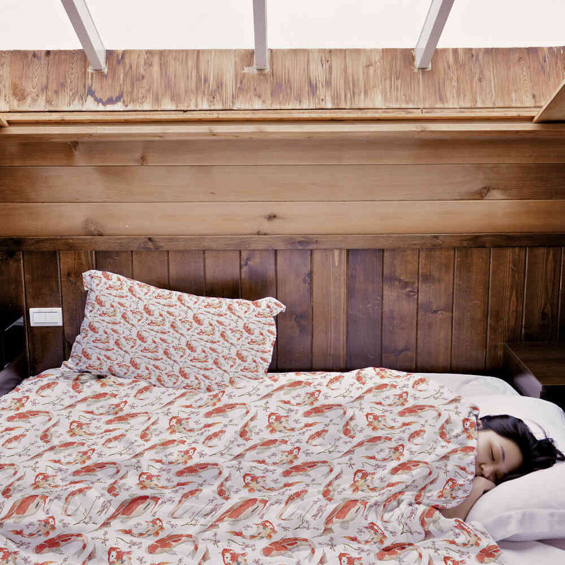 Set de ropa de cama con manta terapéutica Karpfen naranja