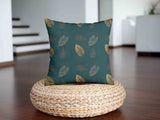 Almohada de salud verde con hoja dorada