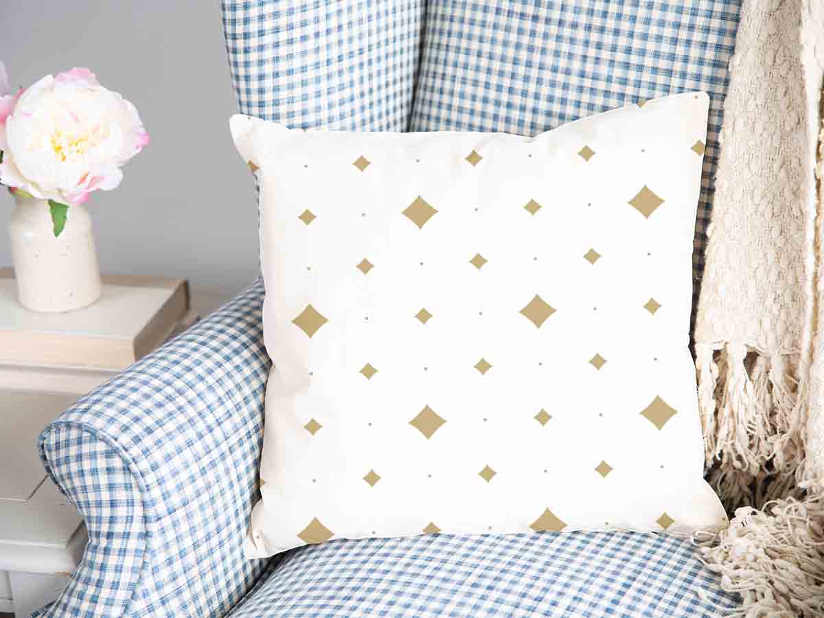 Almohada de salud cuadrados dorados