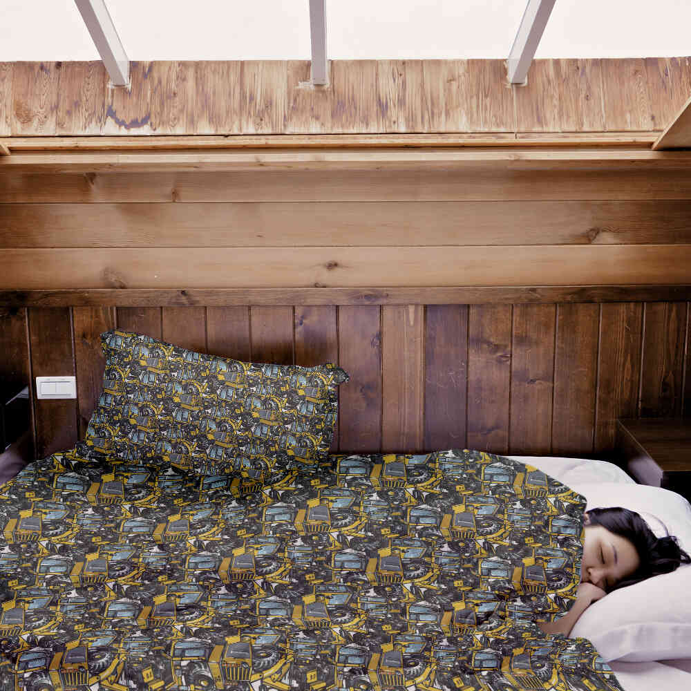 Set de ropa de cama con manta terapéutica tractor