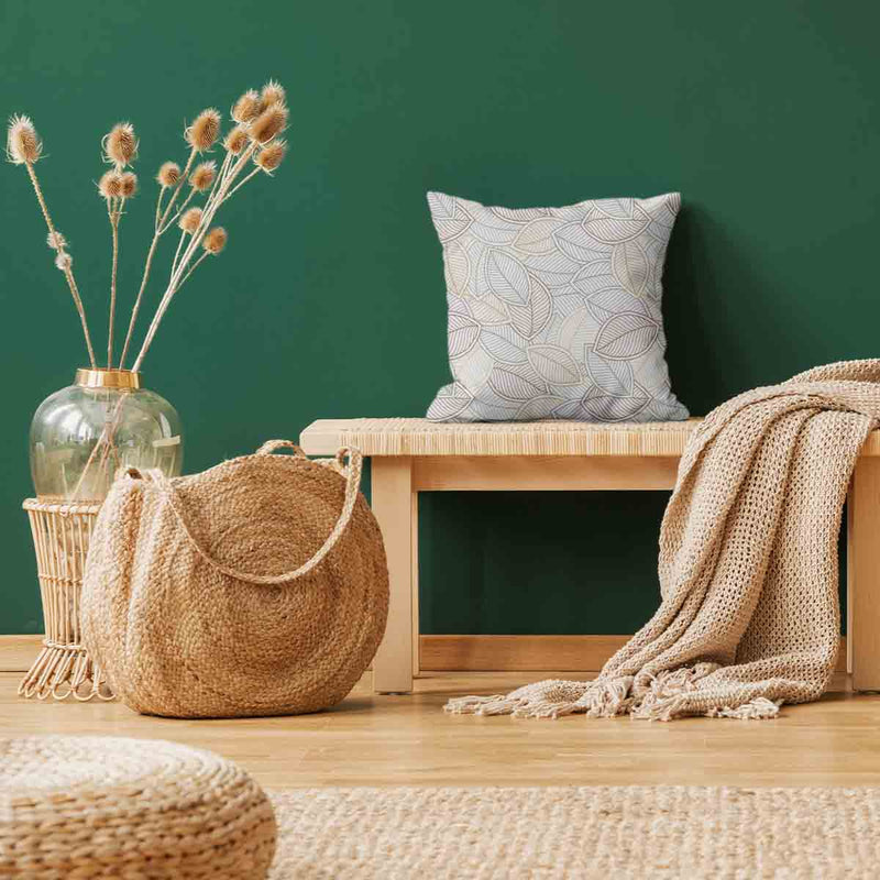 Almohada de salud con hojas de palma coloridas
