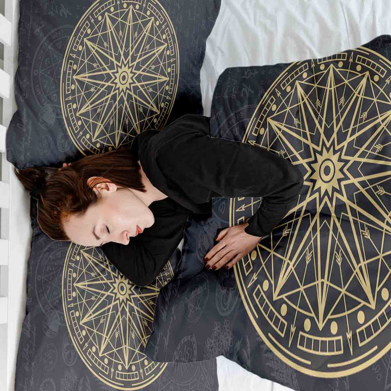 Juego de ropa de cama con manta terapéutica Mandala Mística