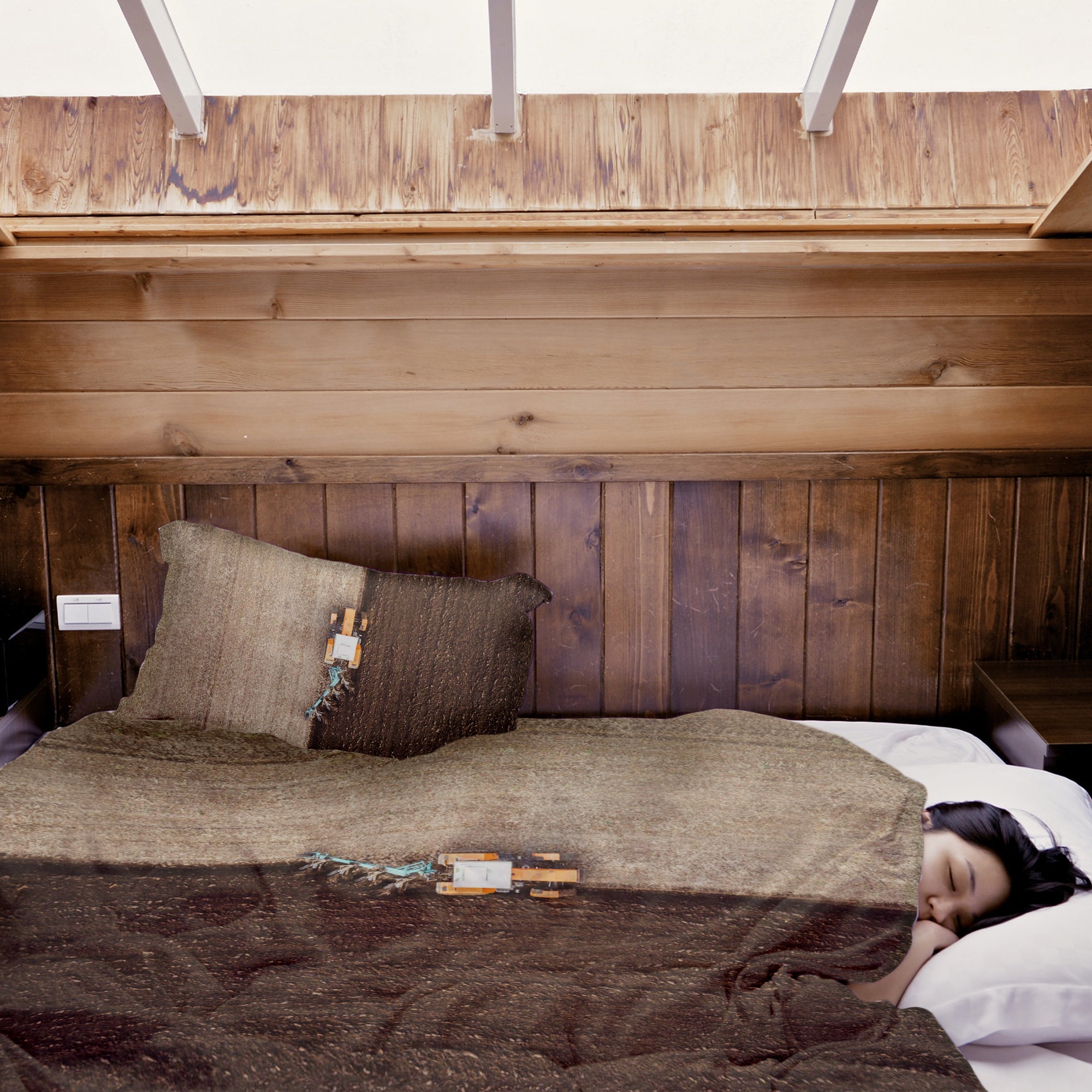 Manta terapéutica original - Funda de algodón marrón Ackerland