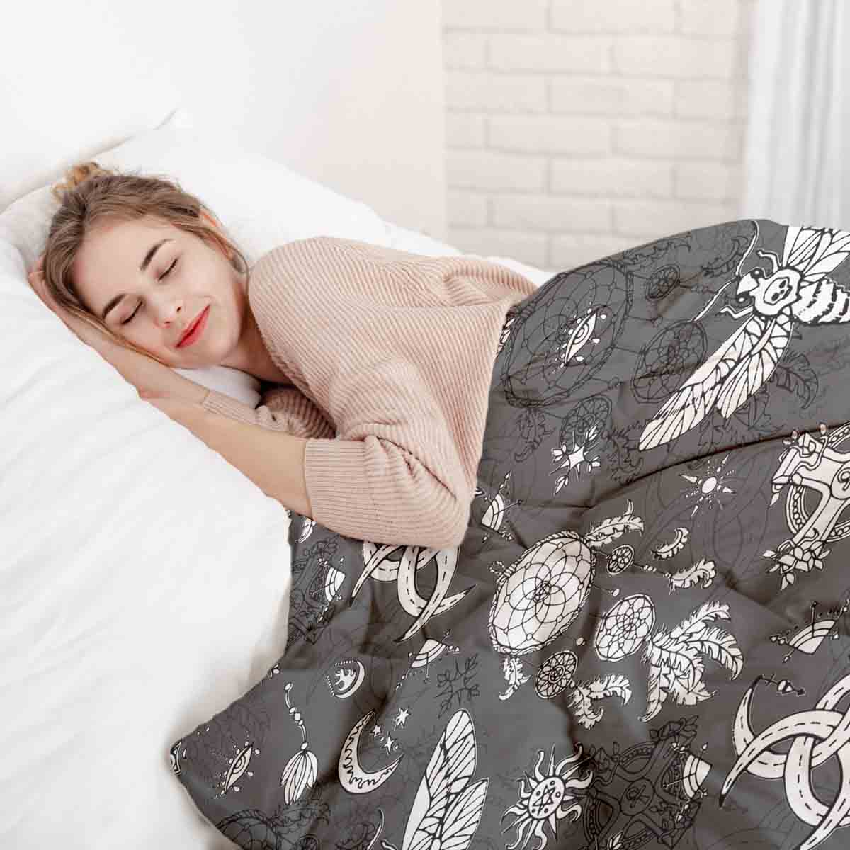 Set de ropa de cama con manta terapéutica Libélula espeluznante