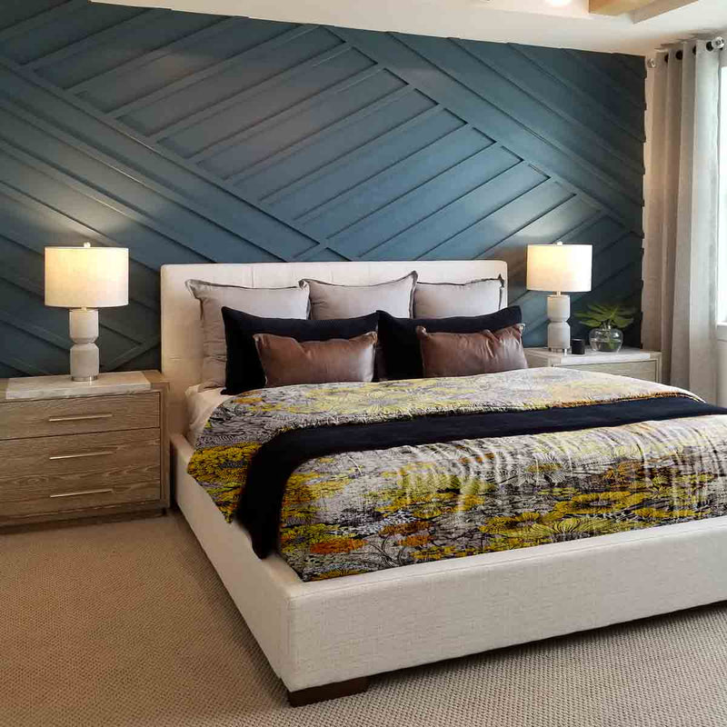 Set de ropa de cama con manta terapéutica y flores amarillas