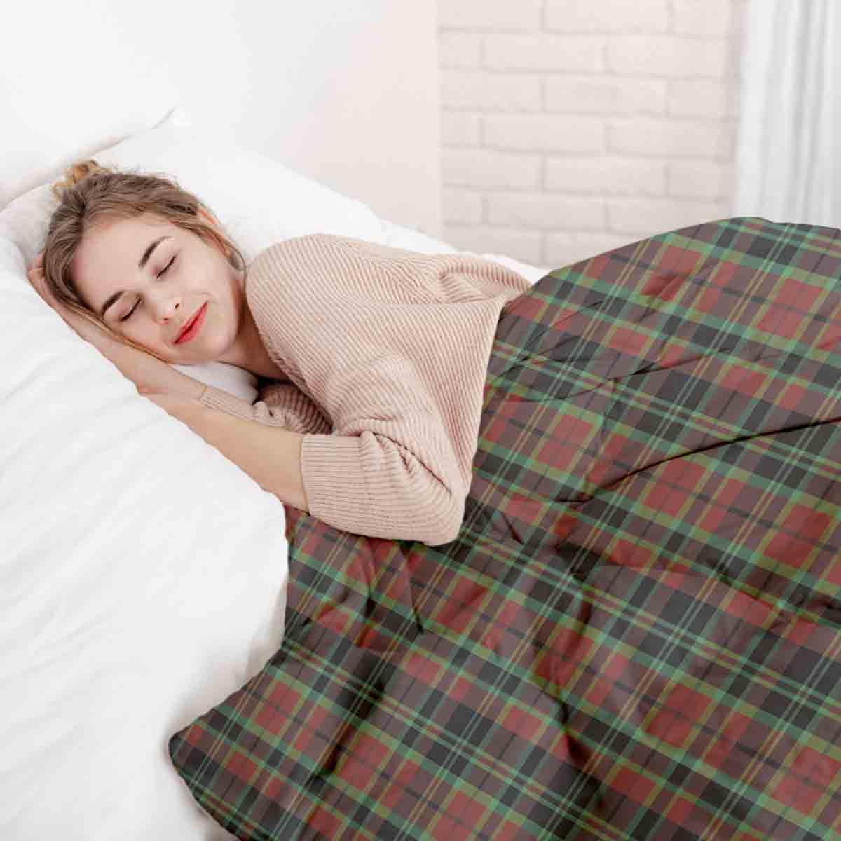 Set de ropa de cama con manta terapéutica y cuadro navideño