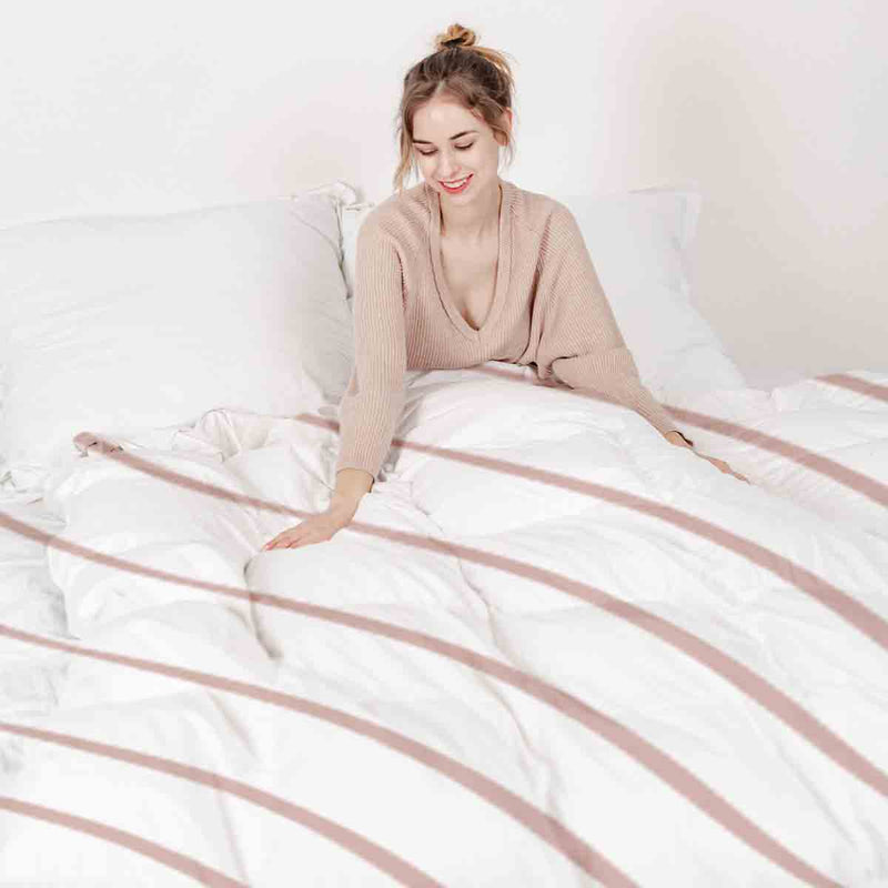 Manta terapéutica original - Funda de algodón rosa con ondas