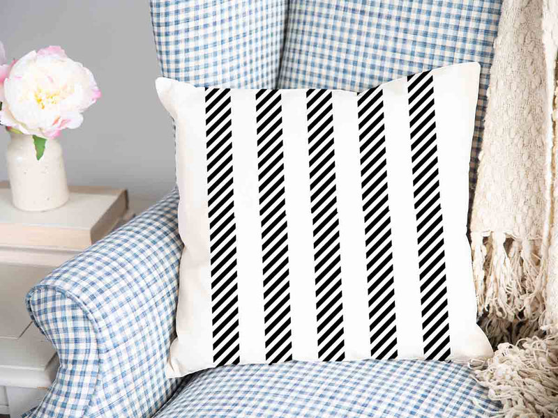 Almohada de salud gris con rayas gruesas y delgadas