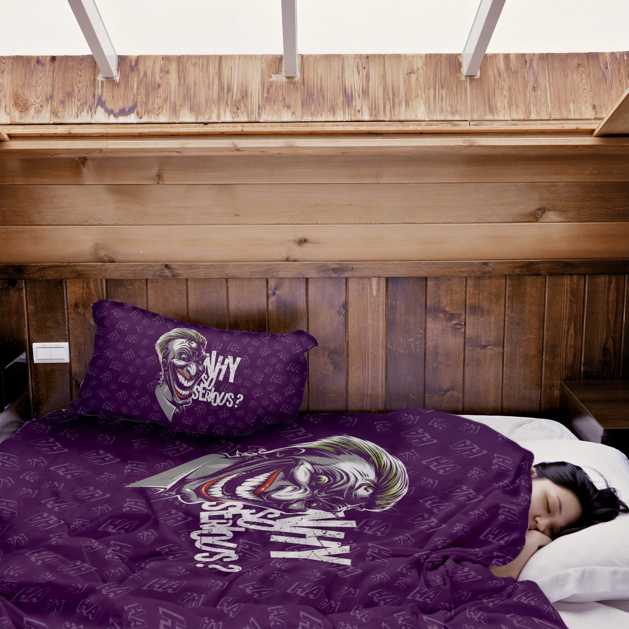 Set de ropa de cama con manta terapéutica lila ¿Por qué tan serio?