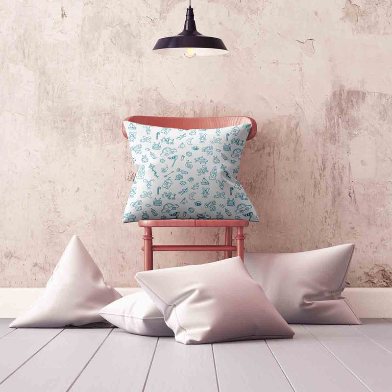 Almohada de salud blanca con juguetes