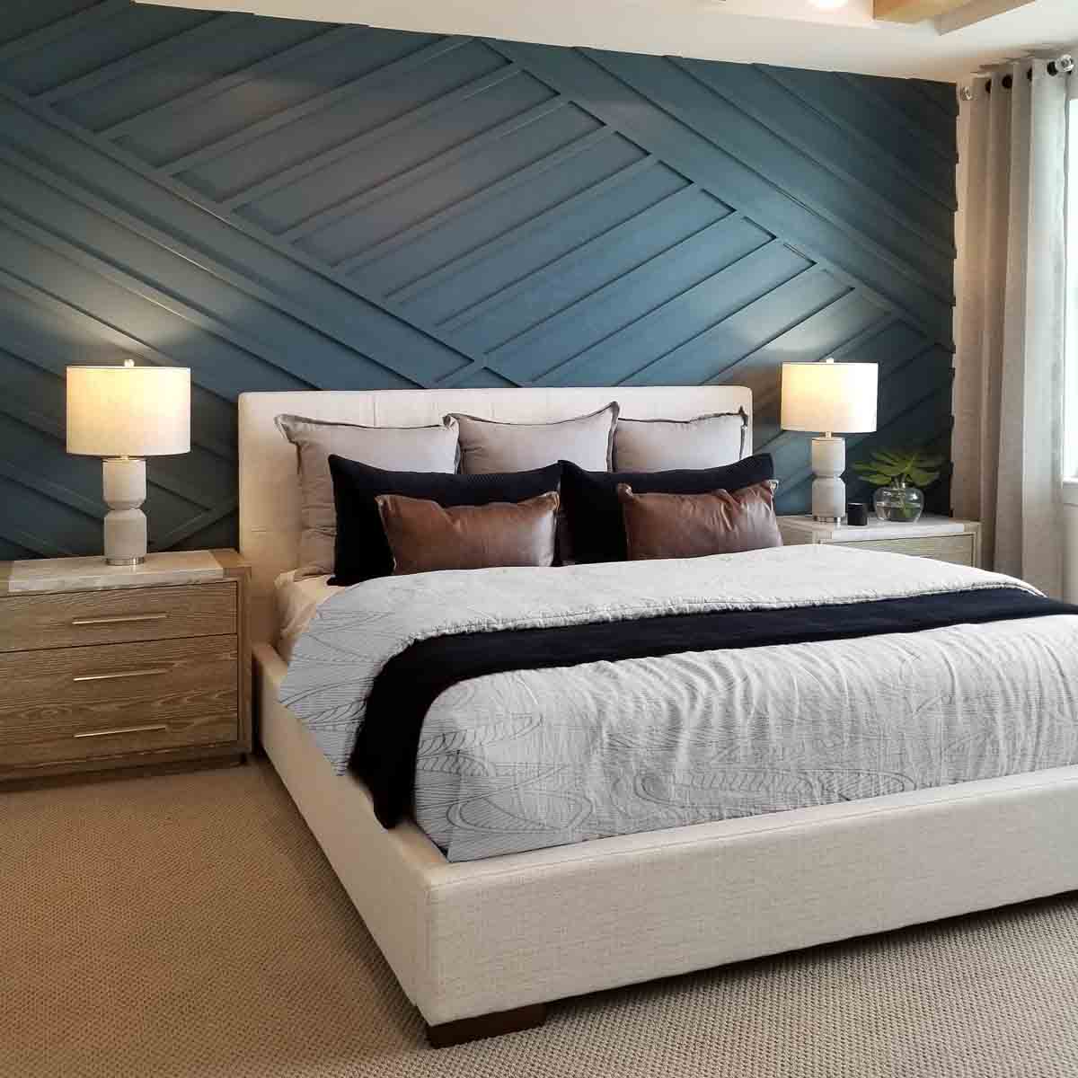 Set de ropa de cama con mantas terapéuticas y hojas de palma grises