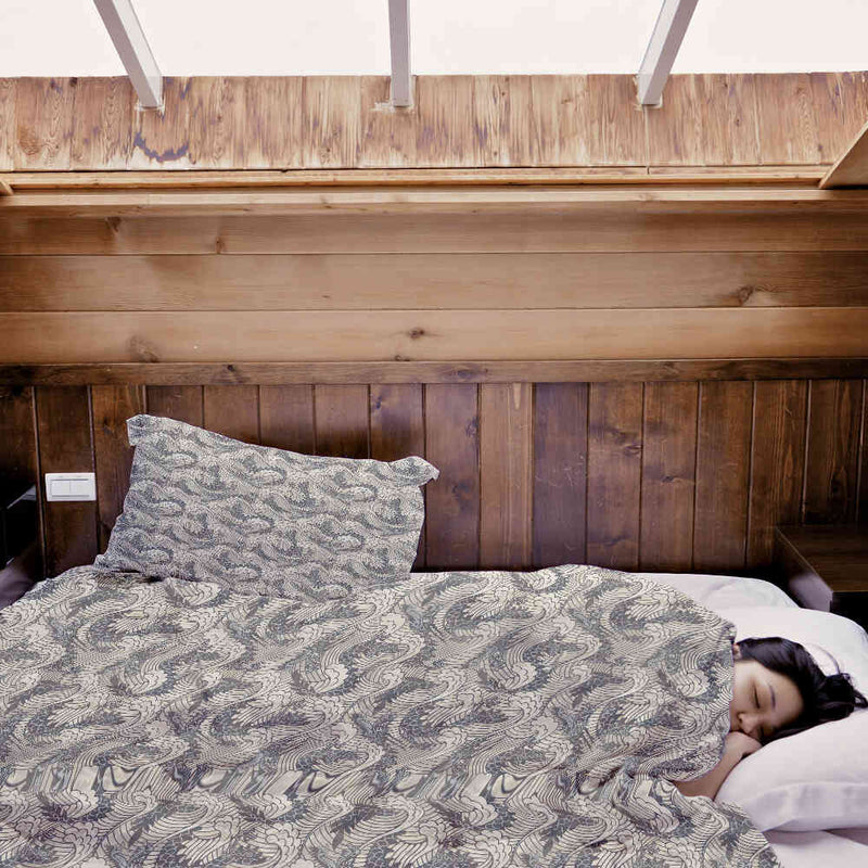 Juego de ropa de cama con manta terapéutica mar tormentoso