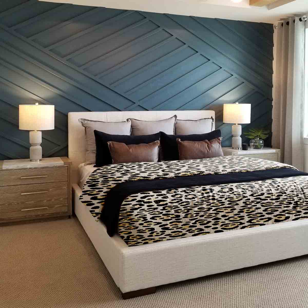 Set de ropa de cama con manta terapéutica estampado de leopardo