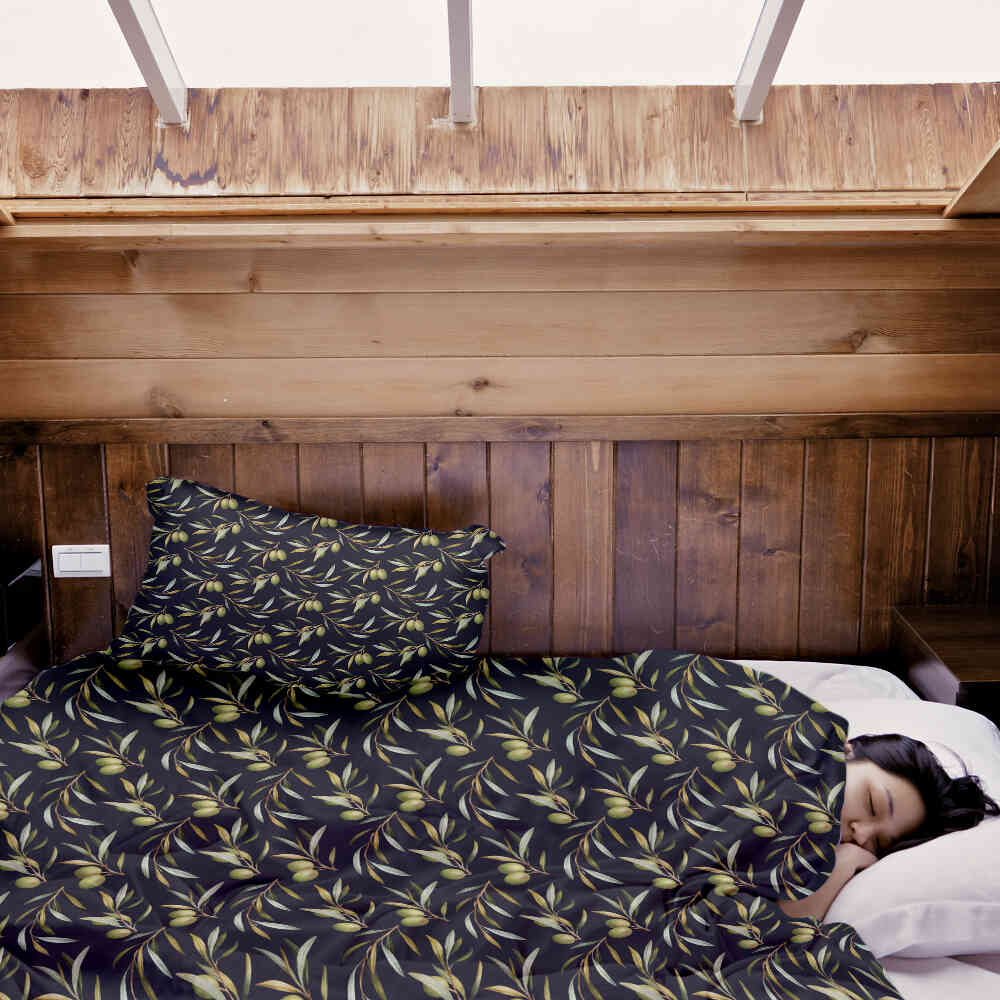 Set de ropa de cama con manta terapéutica de olivo