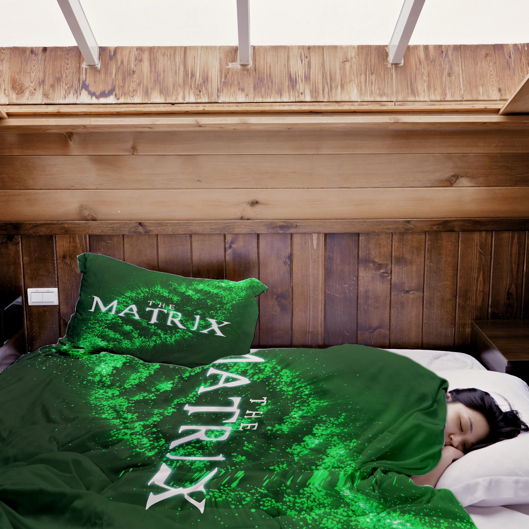 Set de ropa de cama con manta terapéutica verde Matrix DNA