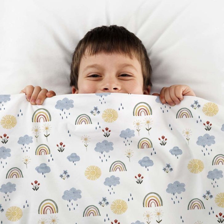 Manta terapéutica original - Manta de peso arcoíris con funda de algodón para niños