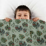 Manta terapéutica original - Funda de algodón Monstera oscura